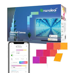 Nanoleaf Canvas WiFi Smart RGB 16M+ Color LED Dimmable Gaming and Home Decor Wall Lights Starter Kit (9 Panels)