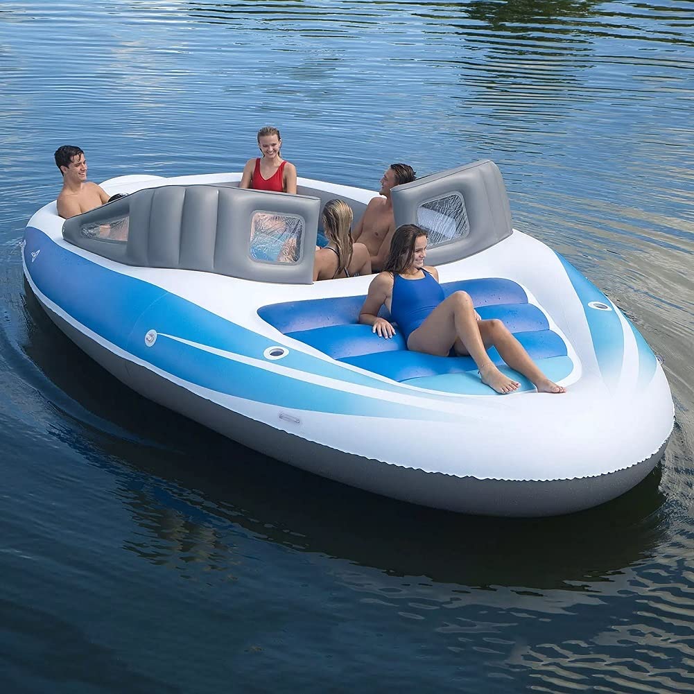 6-Person Inflatable Bay Breeze Boat Island Party Island