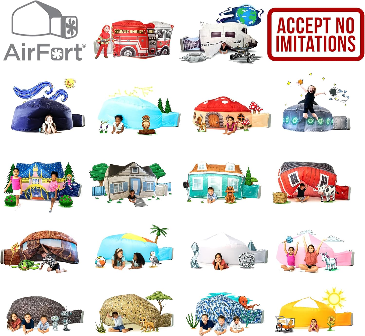 AIR FORT The Original Build A Fort in 30 Seconds, Inflatable Fort for Kids (Digi Camo)