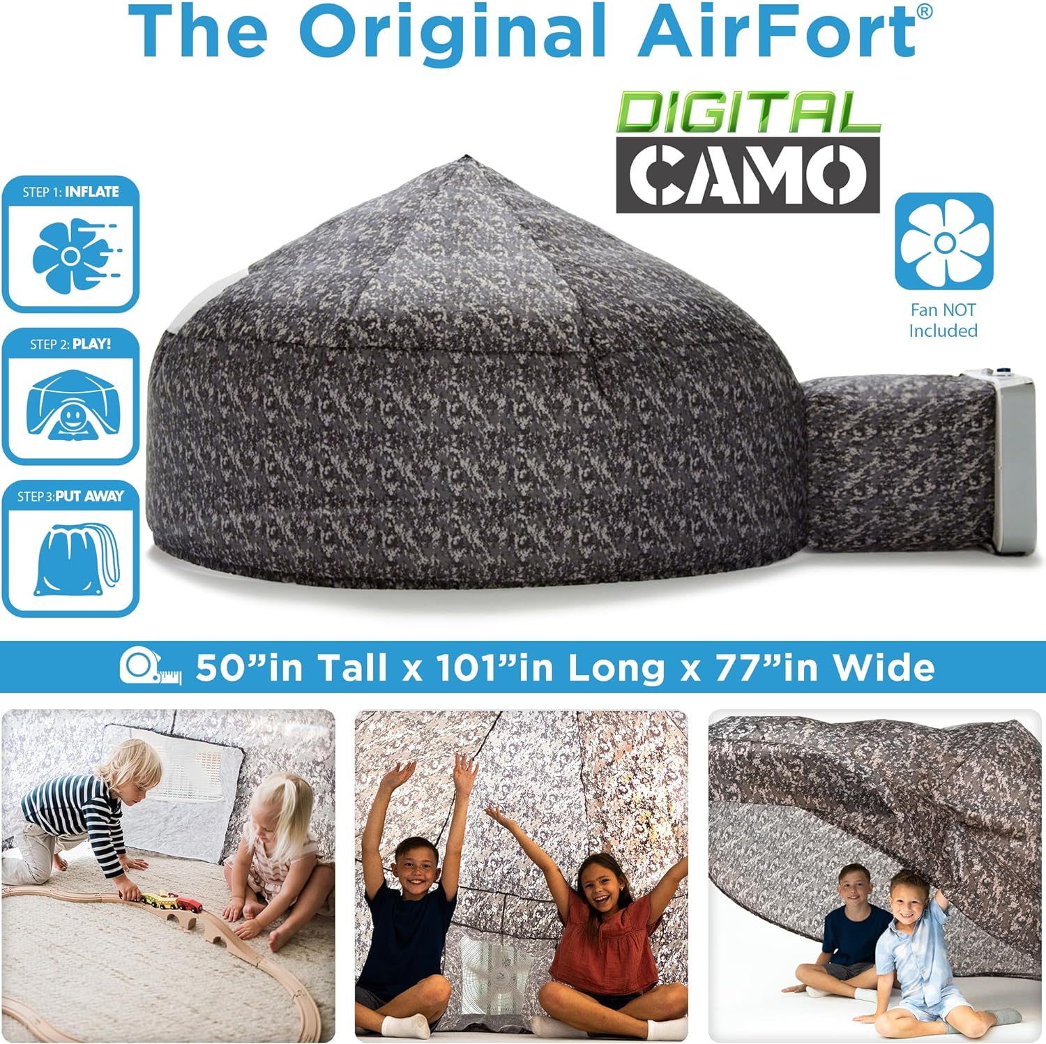 AIR FORT The Original Build A Fort in 30 Seconds, Inflatable Fort for Kids (Digi Camo)